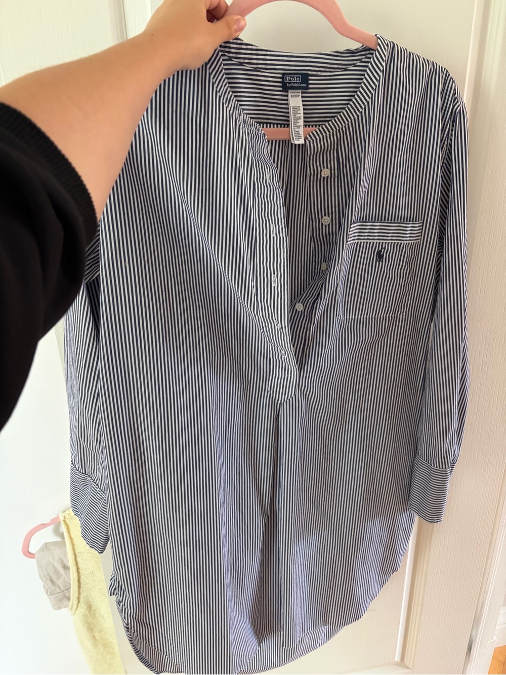 Polo by Ralph Lauren Navy and White Striped Button-Down Tunic